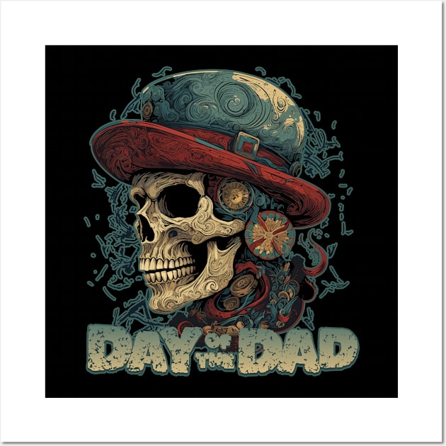 Dia de los Padres Sugar Skull - Father's Day Design Wall Art by DanielLiamGill